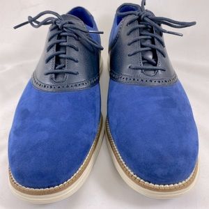 Cole Haan Grand.ØS Men’s Cobalt + Navy Blue Saddle Shoe 10.5